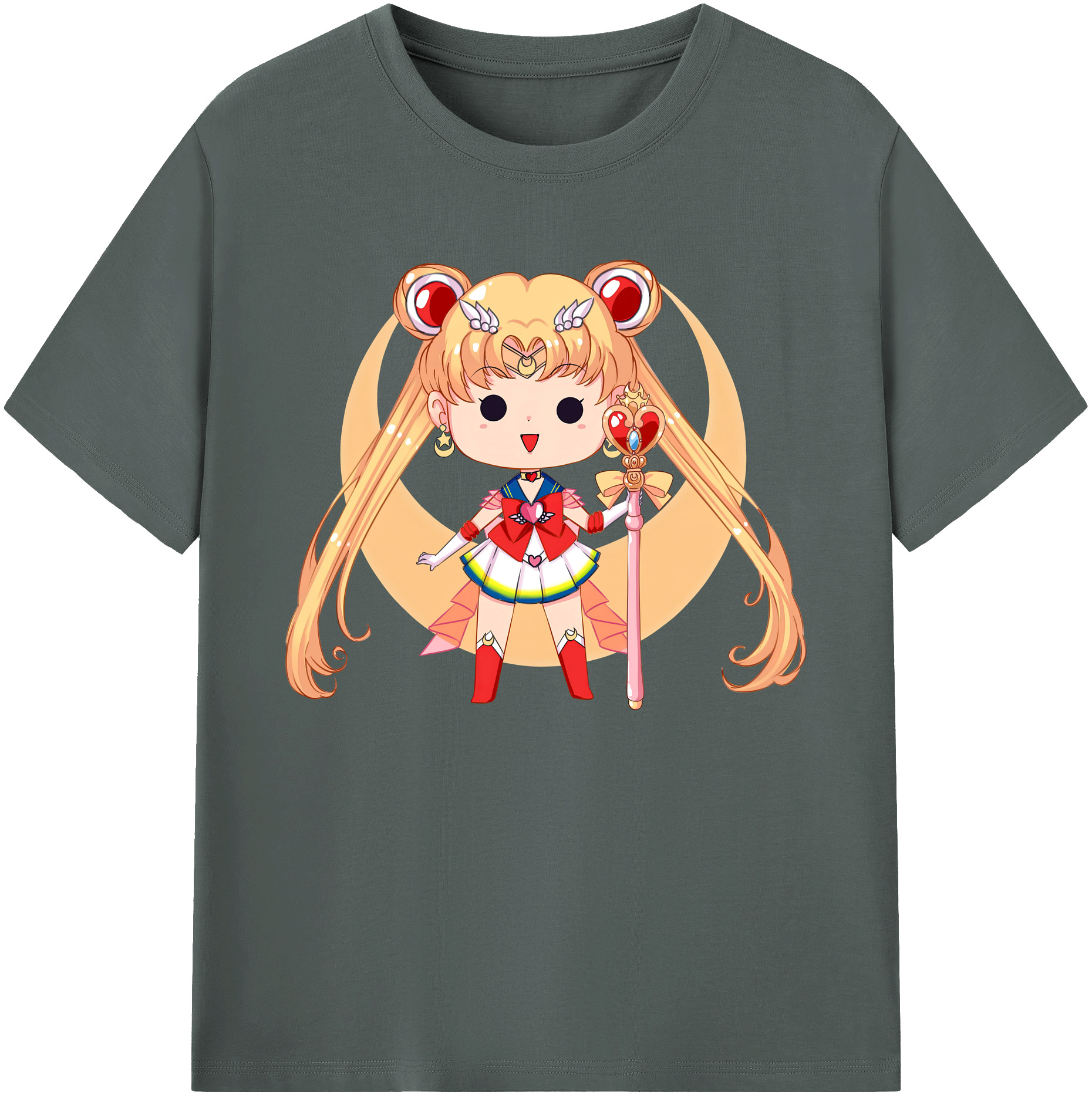 （画像用） 美少女戦士セーラームーン 月野 うさぎ つきの うさぎ Sailor Moon Tsukino Usagi 綿100％ メンズ半袖Tシャツ｜肌触りやわらか＆通気性